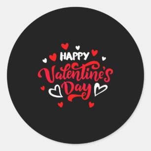 Happy Valentine's Day Couples Date Valentine Love  Classic Round Sticker