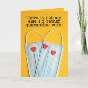 Happy Valentine's Day Covid Face Mask Quarantine Holiday Card