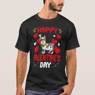 Happy Valentines Day Cow Heart Love Animal T-Shirt