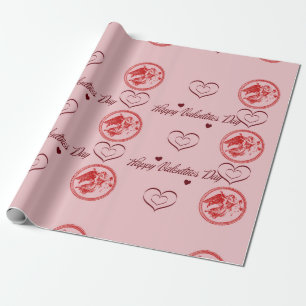 Happy Valentines Day Cupid Wrapping Paper