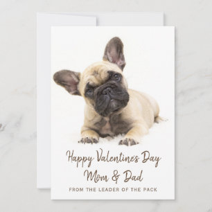 Happy Valentine's Day Custom French Bulldog Photo Holiday Card