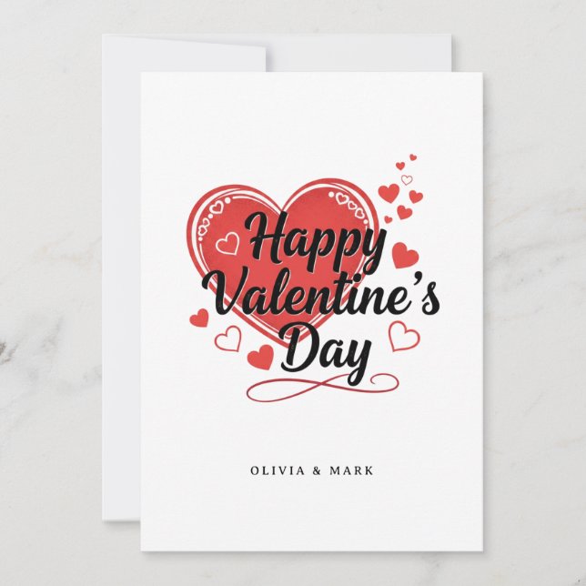 Happy Valentines Day Custom love gift  Holiday Card (Front)