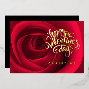 Happy Valentine's Day, Custom Name Foil Card