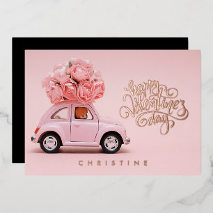 Happy Valentine's Day, Custom Name Foil Card