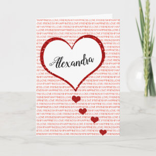 Happy Valentine's Day Custom Name Holiday Card
