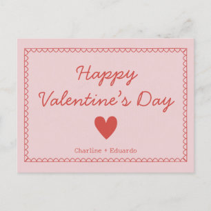 Happy Valentines Day Custom Name Postcard