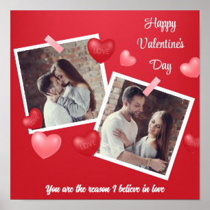 Happy Valentine's Day Custom Photo and Text Poster