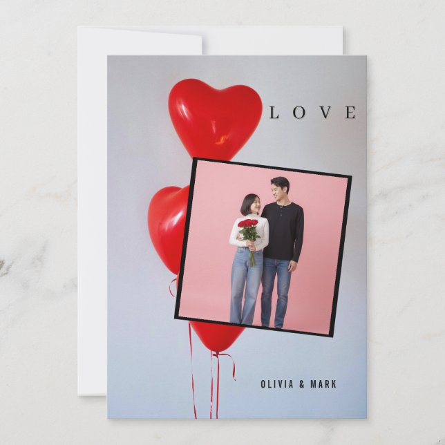 Happy Valentines Day Custom Photo Collage Love  Holiday Card (Front)