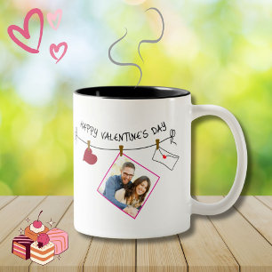 Happy Valentine's Day custom photo love heart Mug