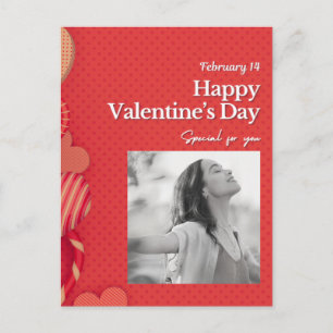 Happy valentine's day Custom Photo Red Hearts Postcard