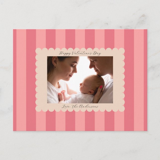 Happy Valentine's Day Custom Photograph Modern Holiday Postcard (Front)