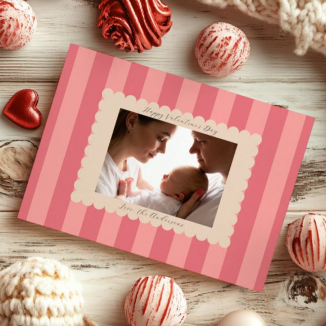 Happy Valentine's Day Custom Photograph Modern Holiday Postcard (Creator Uploaded)