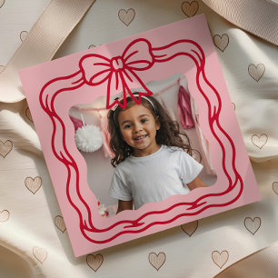Happy Valentine's Day Custom Photograph Wavy Bow Card