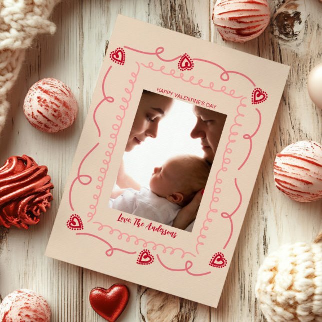 Happy Valentine's Day Custom Photograph Whimsical Holiday Card (Creator Uploaded)