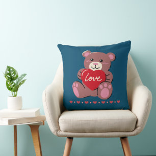 Happy Valentine's Day Cute Bear Cushion