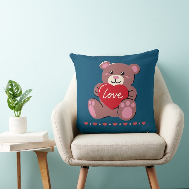 Happy Valentine's Day Cute Bear Cushion (Chair)