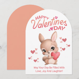 happy valentines day,cute bunny love arch card