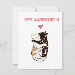 happy Valentines  day cute cat Holiday Card