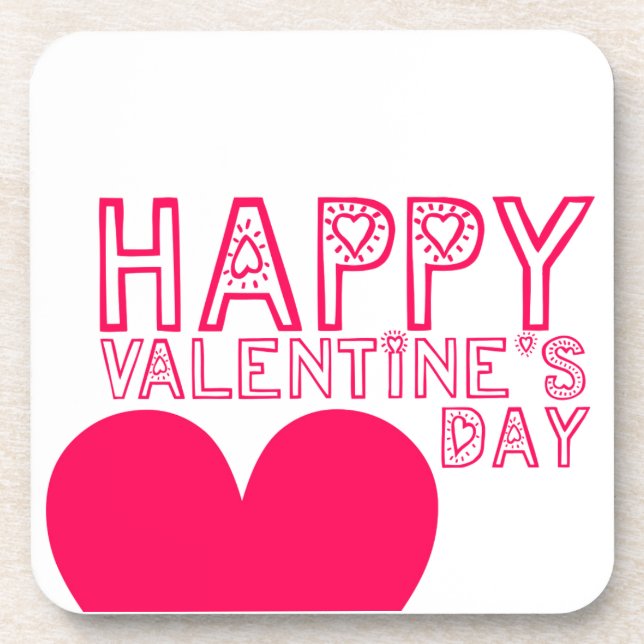 Happy Valentine's day Cute Coaster (Front)