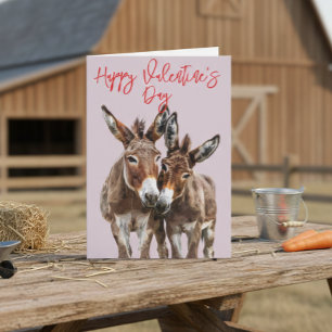 Happy Valentine's day Cute Donkeys Love Card