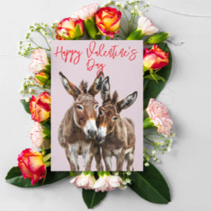 Happy Valentine's day Cute Donkeys Love Card