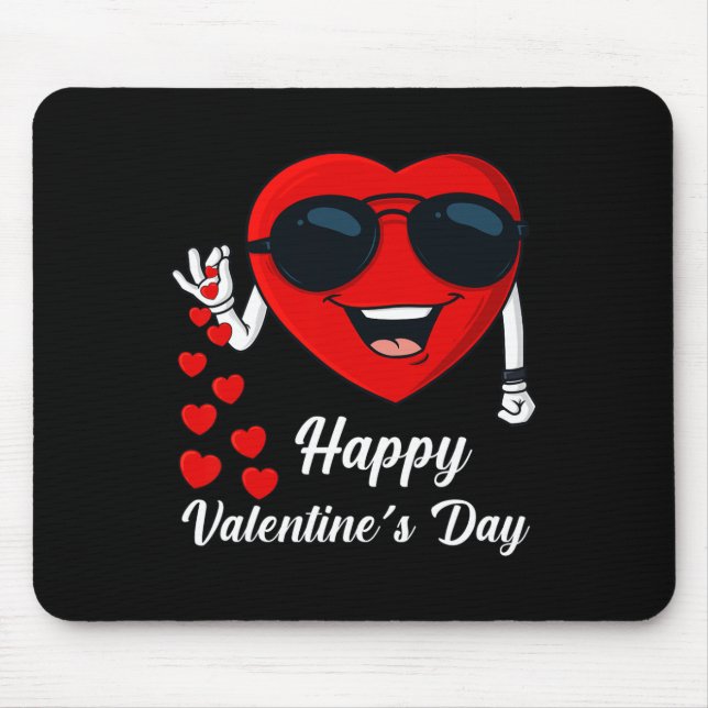 Happy Valentines Day Cute Heart Bae Fun Salting He Mouse Pad (Front)