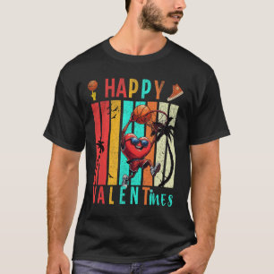 Happy Valentines Day Cute Heart Playing Basketball T-Shirt