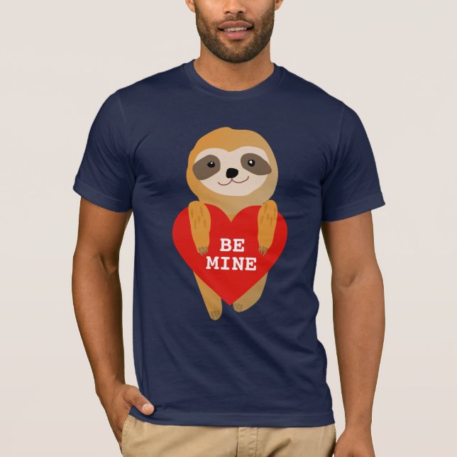Happy Valentine's Day | Cute Heart Sloth T-Shirt (Front)