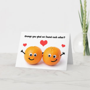 Happy Valentine's Day Cute Orange Couple Humor Holiday Card