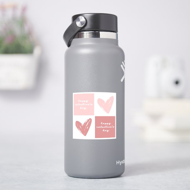 Happy Valentine's Day Cute Pink Hearts Pattern (HydroFlask)