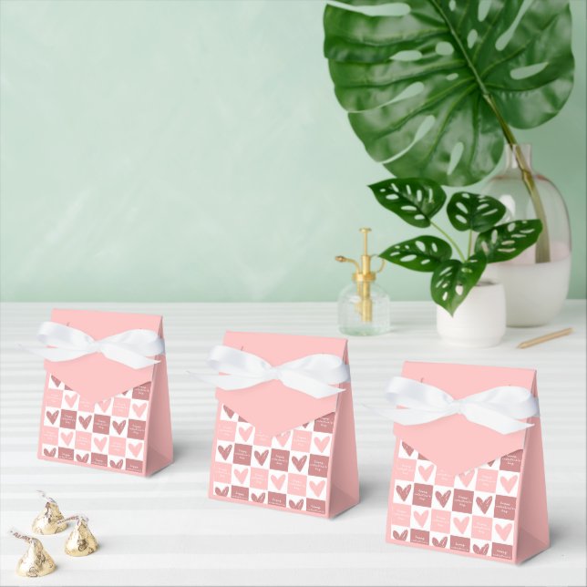 Happy Valentine's Day Cute Pink Hearts Pattern Favour Box (Multiple)