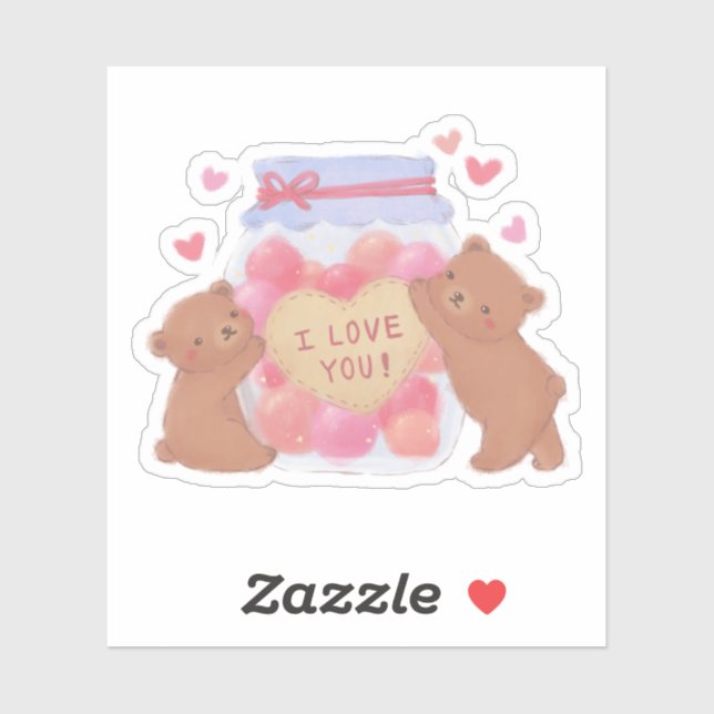 Happy Valentine's Day Cute Teddy Bears (Sheet)