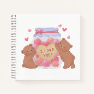 Happy Valentine's Day Cute Teddy Bears Notebook