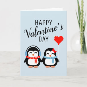 Happy Valentine's Day Cutie Pie Penguins Card