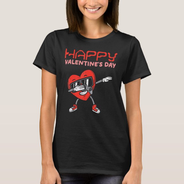 Happy Valentines Day Dab Heart Gamer Valentine Boy T-Shirt (Front)