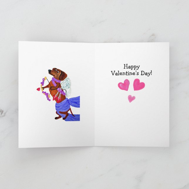 Happy Valentine's Day Dachshund Doggie Card (Inside)