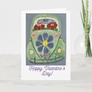 Happy Valentine's Day Dachshund Doggie Card