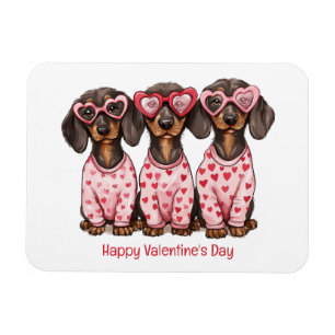 Happy Valentines Day Dachshund Dogs Magnet