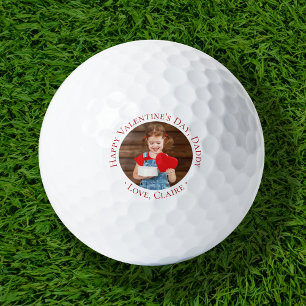 Happy Valentine's Day Daddy Custom Photo Golf Balls