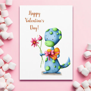 Happy Valentines Day Dinosaur Card