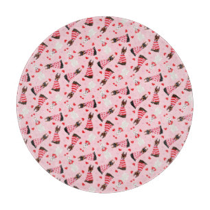 Happy Valentines Day Dobermann Dogs Cutting Board