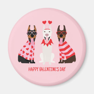 Happy Valentines Day Dobermann Dogs Magnet