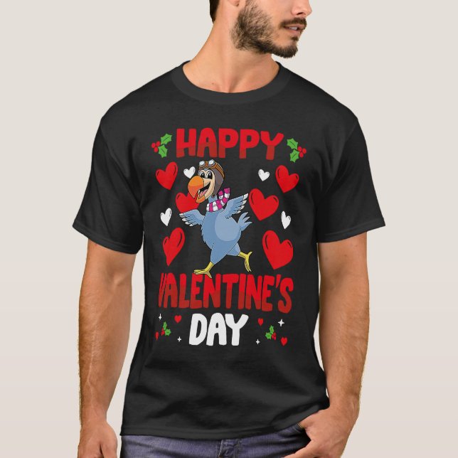 Happy Valentines Day Dodo Bird Heart Love Animal T-Shirt (Front)