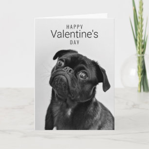 Happy Valentine's Day   Dog Face   Add Your Name Thank You Card