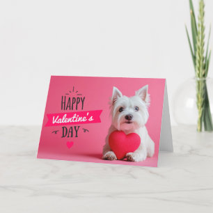 Happy Valentine's day dog Folded Holiday Card