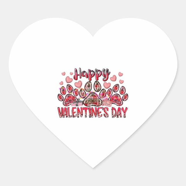 Happy Valentines Day Dog Pet Heart Sticker (Front)
