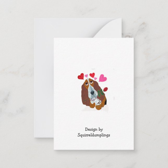 Happy Valentine's Day Doggie Folded Greeting Card (Back)