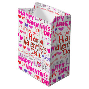 Happy Valentine's Day Doodles Medium Gift Bag