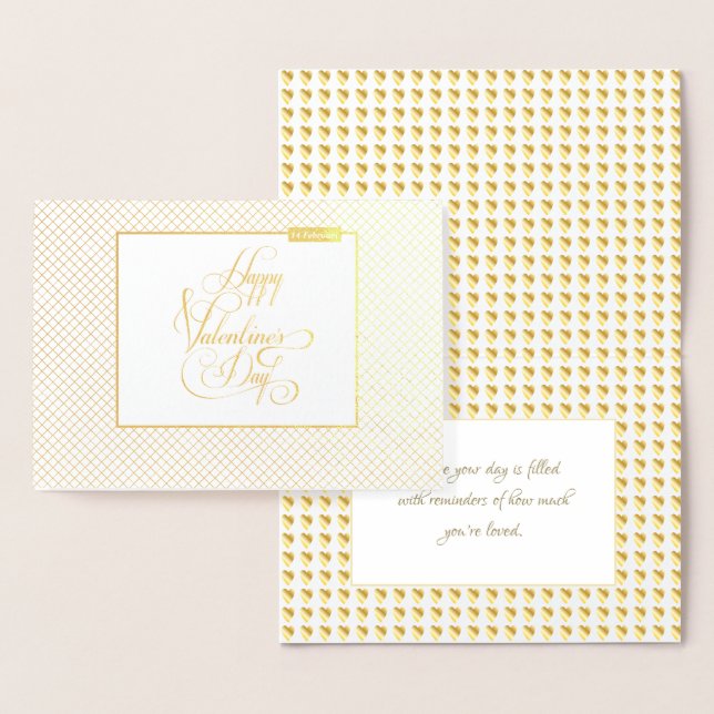 Happy Valentine's Day Elegant Luxury Gold Foil Card (Display)