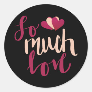 Happy Valentine's Day Elegant Script Hearts Text Classic Round Sticker